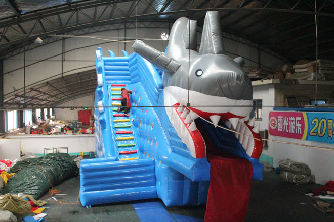 红古大鲨鱼水滑梯制造